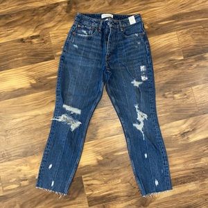 NWT High Rose Mom Jeans • Abercrombie Straight Fit